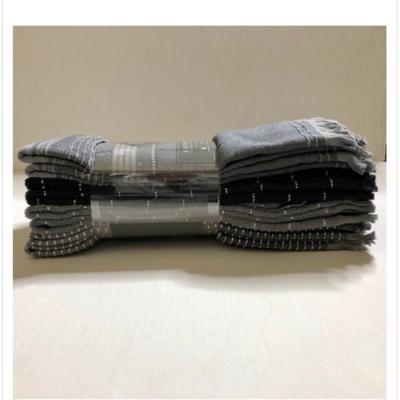 Classic Elements 8 Pack 100% Cotton Soft and Absorbent  Kitchen Towels, Gray - Picture 5 of 11